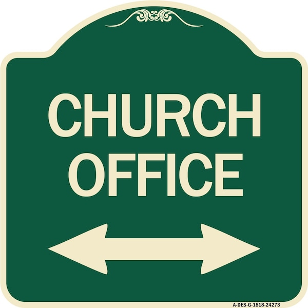 Church Parking W/ Bidirectional Arrow Heavy-Gauge Aluminum Sign, 18" x 18", G-1818-24273